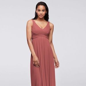 DAVID'S BRIDAL Grecian Mesh Bridesmaid Dress with Cowl Back Detail - Sedona - 14